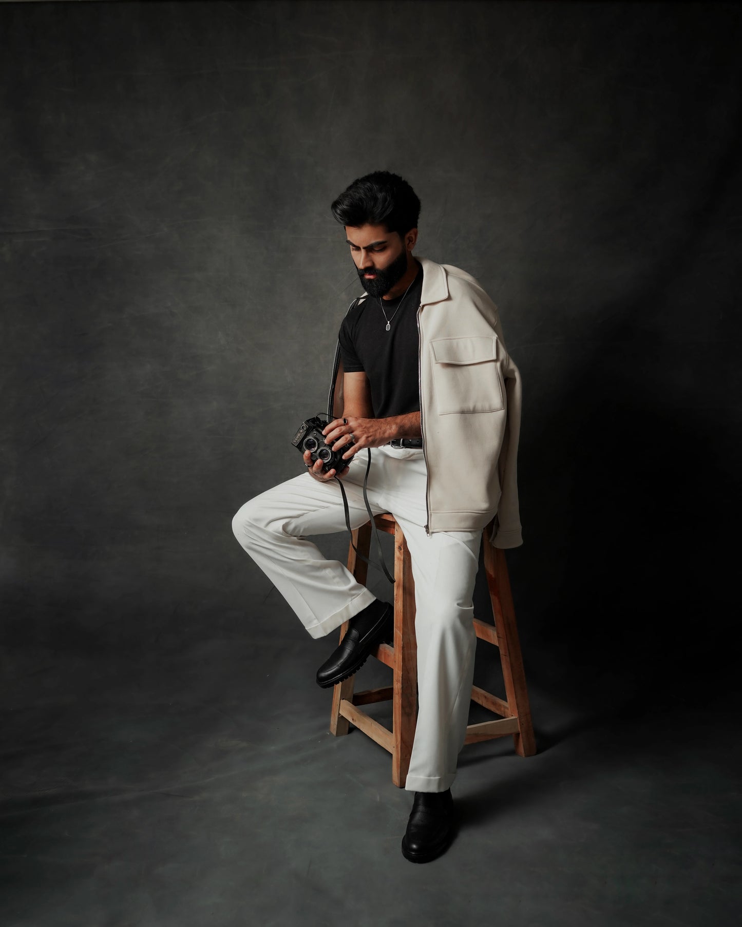 CREAM WHITE RELAXED JACKET