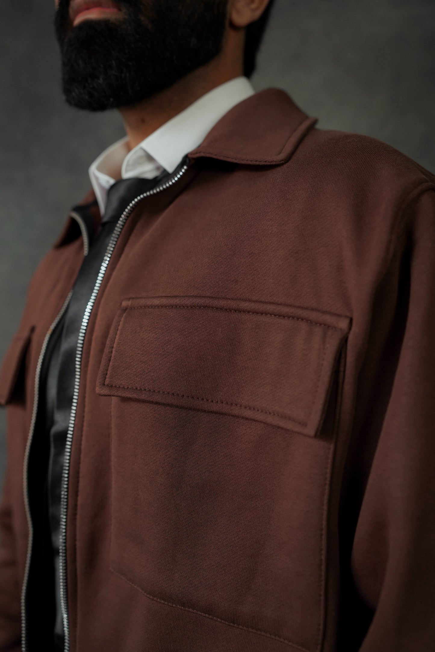 CHOCOLATE BROWN RELAXED JACKET