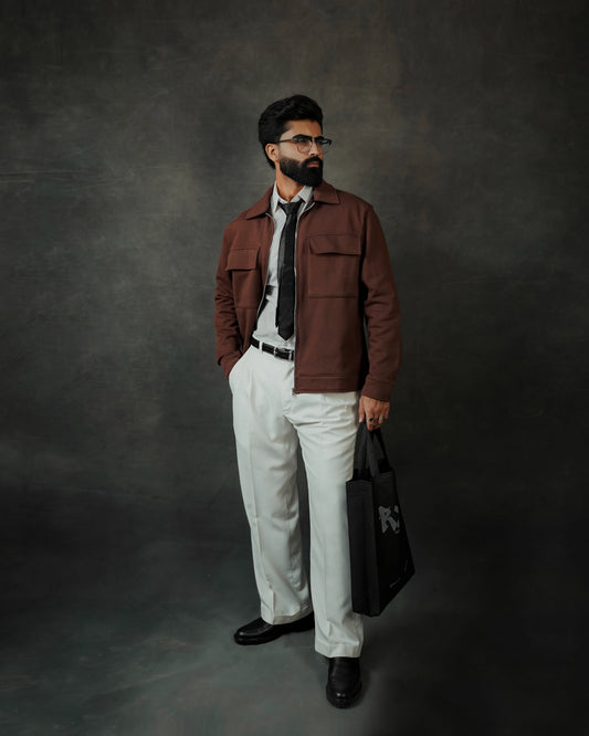 CHOCOLATE BROWN RELAXED JACKET