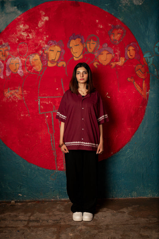 Vintage Maroon Button Down Shirt