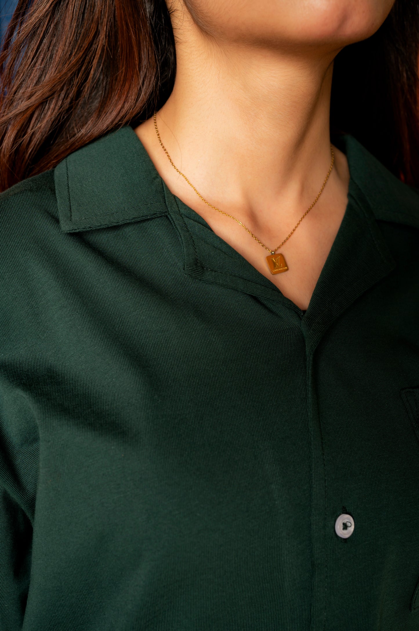 Dark Green Button Down Shirt