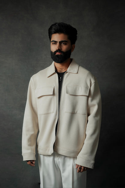 CREAM WHITE RELAXED JACKET