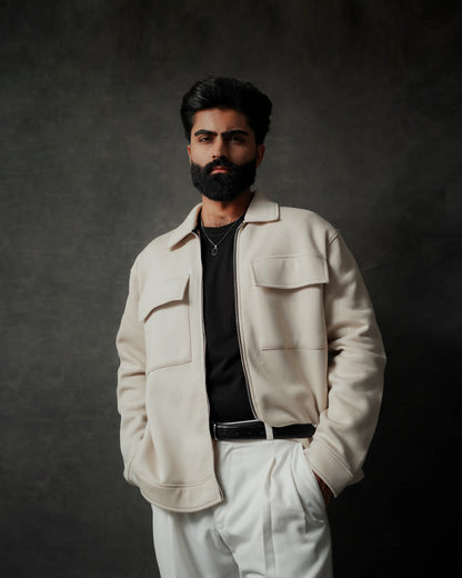 CREAM WHITE RELAXED JACKET