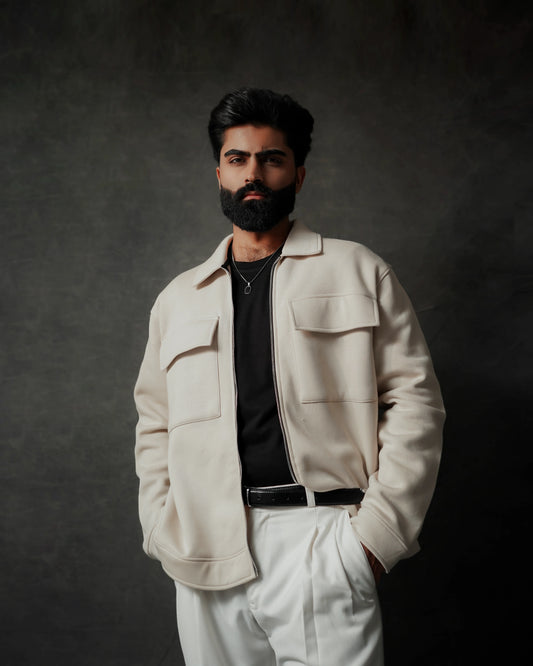 CREAM WHITE RELAXED JACKET