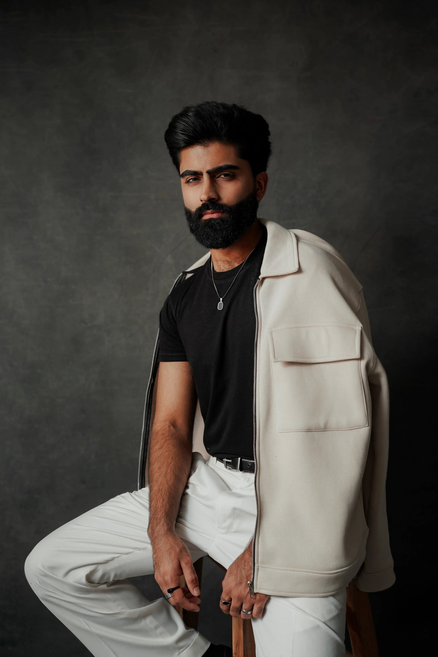 CREAM WHITE RELAXED JACKET