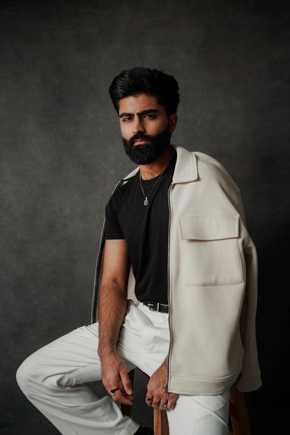 CREAM WHITE RELAXED JACKET