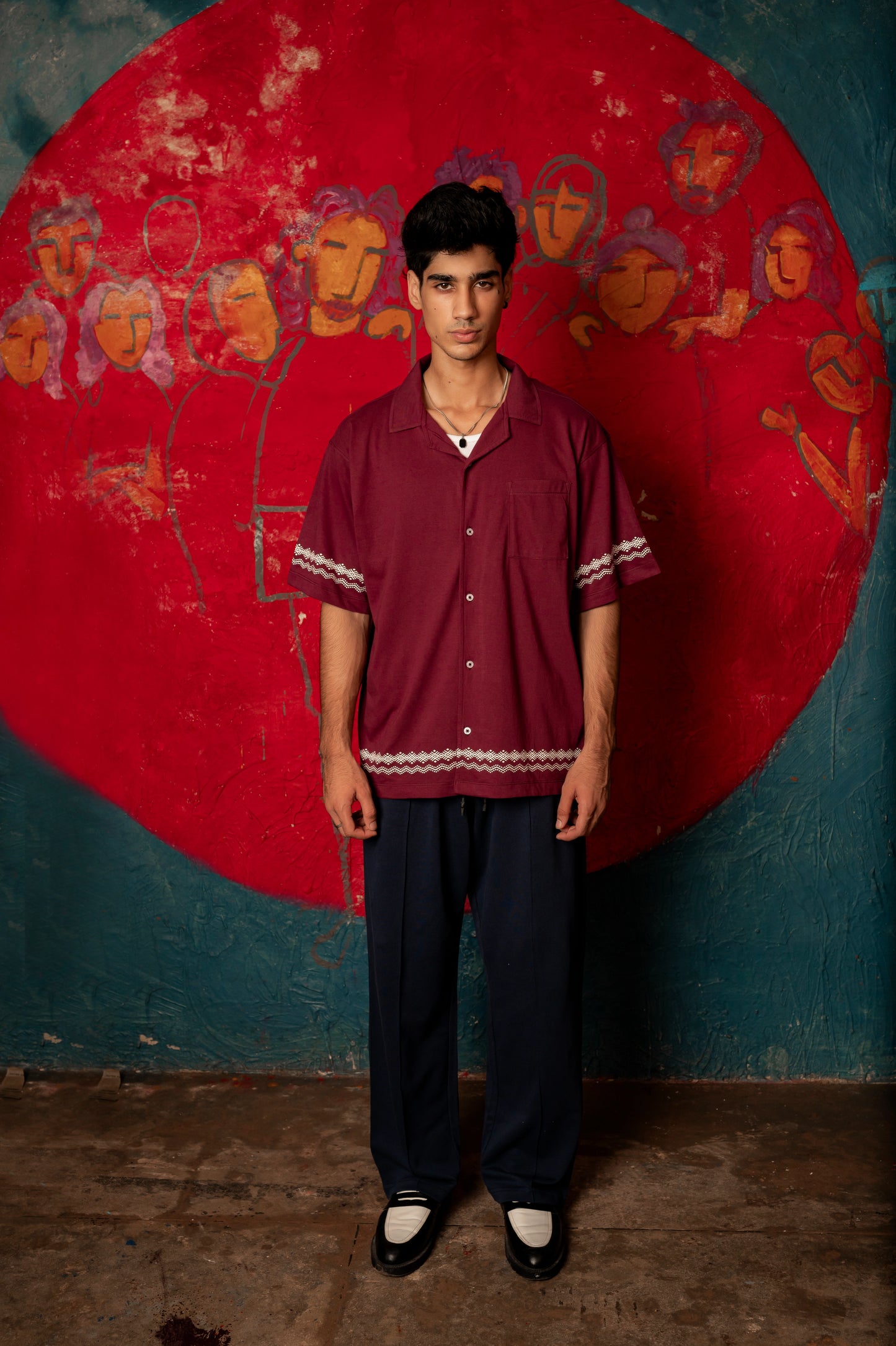 Vintage Maroon Button Down Shirt