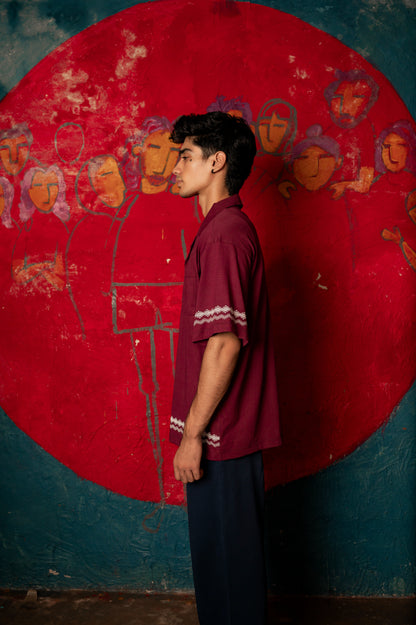 Vintage Maroon Button Down Shirt