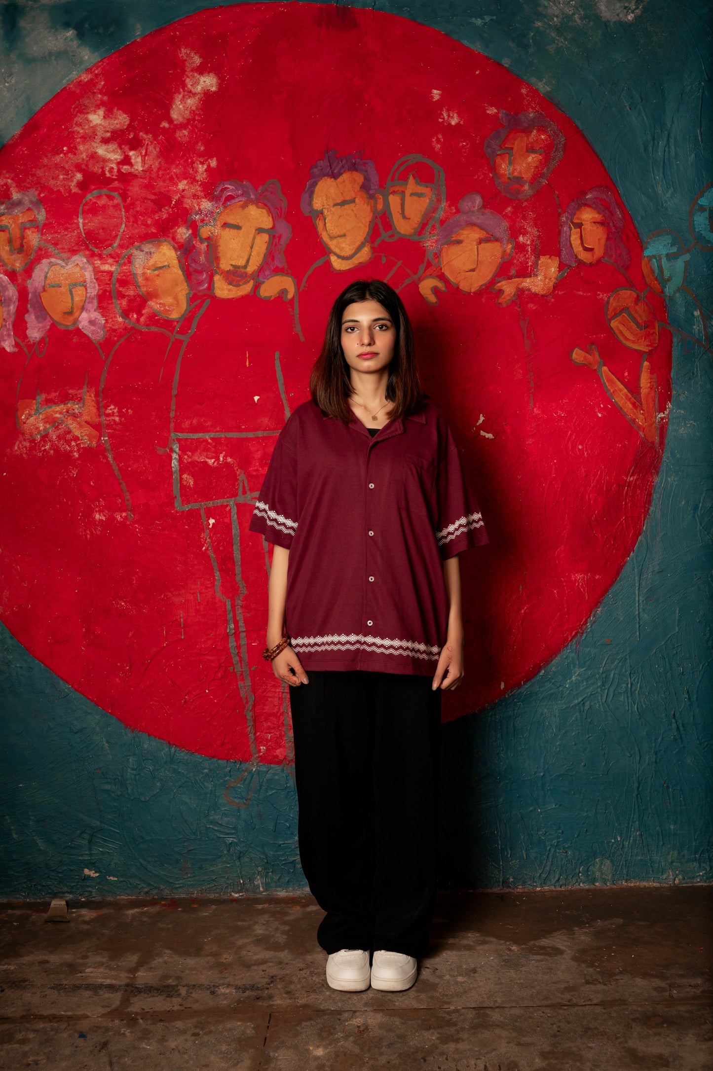 Vintage Maroon Button Down Shirt