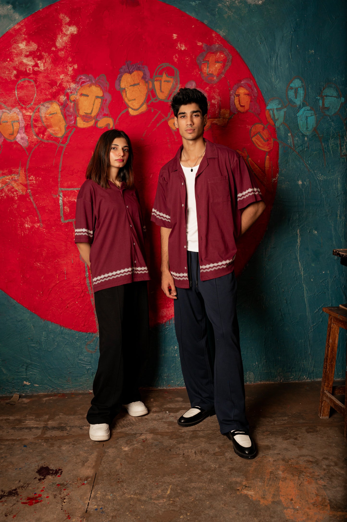 Vintage Maroon Button Down Shirt