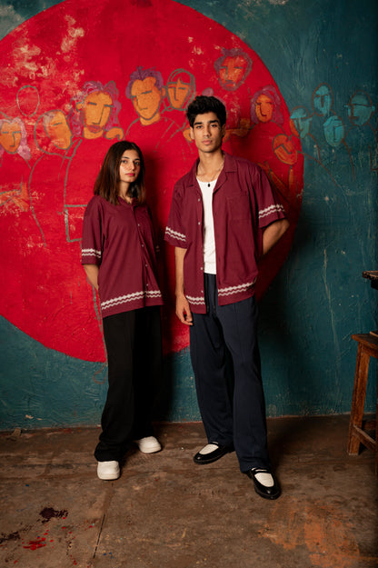 Vintage Maroon Button Down Shirt