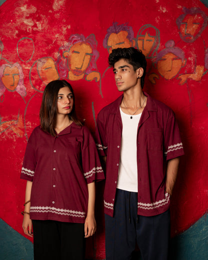 Vintage Maroon Button Down Shirt