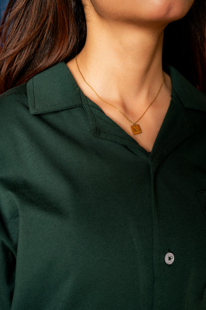 Dark Green Button Down Shirt