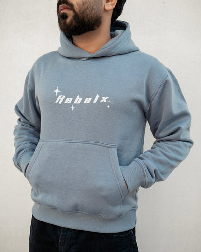 CLOUDY BLUE PRINTED HOODIE